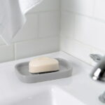 Mainstays Basic Ceramic Soap Dish Soft Silver Grey