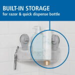Mainstays Clear Wall-Mounted Corner Suction Bath Basket, Easy to Install, No Tools