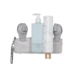Mainstays Clear Wall-Mounted Corner Suction Bath Basket, Easy to Install, No Tools