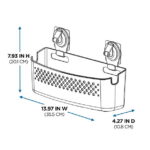 Mainstays Clear Wall-Mounted Extra-Large Suction Bath Basket, Easy to Install, No Tools