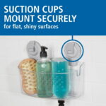 Mainstays Clear Wall-Mounted Suction Bath Basket, Easy to Install, No Tools Needed