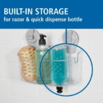 Mainstays Clear Wall-Mounted Suction Bath Basket, Easy to Install, No Tools Needed