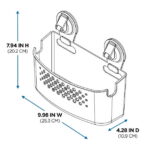 Mainstays Clear Wall-Mounted Suction Bath Basket, Easy to Install, No Tools Needed