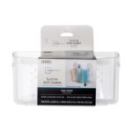 Mainstays Clear Wall-Mounted Suction Bath Basket, Easy to Install, No Tools Needed
