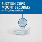 Mainstays Clear Wall-Mounted Suction Soap Dish, Easy to Install Soap Holder, No Tools