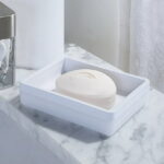 Mainstays Frosted White Plastic Soap Dish