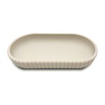 Mainstays Rubberized Plastic Ribbed Accessory Tray, Beige