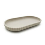 Mainstays Rubberized Plastic Ribbed Accessory Tray, Beige
