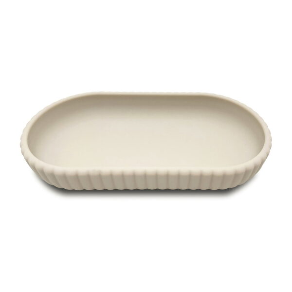 Mainstays Rubberized Plastic Ribbed Accessory Tray, Beige