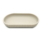 Mainstays Rubberized Plastic Ribbed Accessory Tray, Beige
