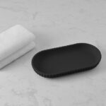 Mainstays Rubberized Plastic Ribbed Accessory Tray, Black