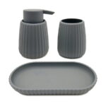 Mainstays Rubberized Plastic Ribbed Accessory Tray, Grey