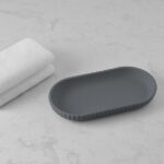 Mainstays Rubberized Plastic Ribbed Accessory Tray, Grey