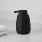 Mainstays Rubberized Plastic Ribbed Soap Pump, Black