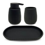 Mainstays Rubberized Plastic Ribbed Soap Pump, Black