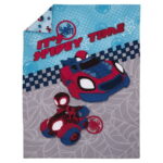 Marvel Spidey 5pc Toddler Bedding & Blanket Bundle, Toddler Bed, Boy, Blue, Polyester
