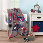 Marvel Spidey 5pc Toddler Bedding & Blanket Bundle, Toddler Bed, Boy, Blue, Polyester