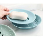 Masteelf Oval Soap Dish with Drainage for Bathroom Kitchen Assorted Color 3 Pcs