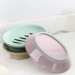 Masteelf Oval Soap Dish with Drainage for Bathroom Kitchen Assorted Color 3 Pcs