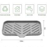 MEKBOK Kitchen Soap Tray, Silicone Sponge Holder for Bathroom Counter Sink Dish Bottle,Dishwashing Accessories（Grey）