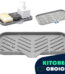 MEKBOK Kitchen Soap Tray, Silicone Sponge Holder for Bathroom Counter Sink Dish Bottle,Dishwashing Accessories（Grey）