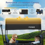 Minikid 2-in-1 Wagon Stroller with Adjustable Canopy, Rain Cover, Mosquito Net, Blue