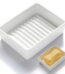 Minimalist Ceramic Soap Dish, White Soap Dish with Higher Draining Ridges, Decorative Soap Holder, Multi-Purpose Bar Soap Holder for Bathroom Sink, Shower, Kitchen, Easy to Clean