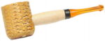 Missouri Meerschaum Miniature Straight Varnished Corncob Pipe Amber Stem 5612