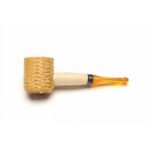 Missouri Meerschaum Miniature Straight Varnished Corncob Pipe Amber Stem 5612