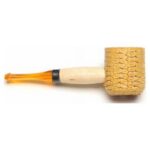 Missouri Meerschaum Miniature Straight Varnished Corncob Pipe Amber Stem 5612