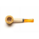 Missouri Meerschaum Miniature Straight Varnished Corncob Pipe Amber Stem 5612