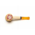Missouri Meerschaum Miniature Straight Varnished Corncob Pipe Amber Stem 5612