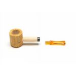 Missouri Meerschaum Miniature Straight Varnished Corncob Pipe Amber Stem 5612
