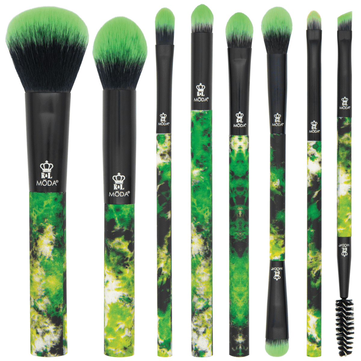 Moda Brush Neon Pink Tie Dye 8pc Makeup Brush Kit