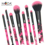 Moda Brush Neon Pink Tie Dye 8pc Makeup Brush Kit