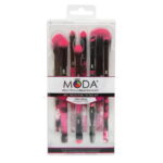 Moda Brush Neon Pink Tie Dye 8pc Makeup Brush Kit