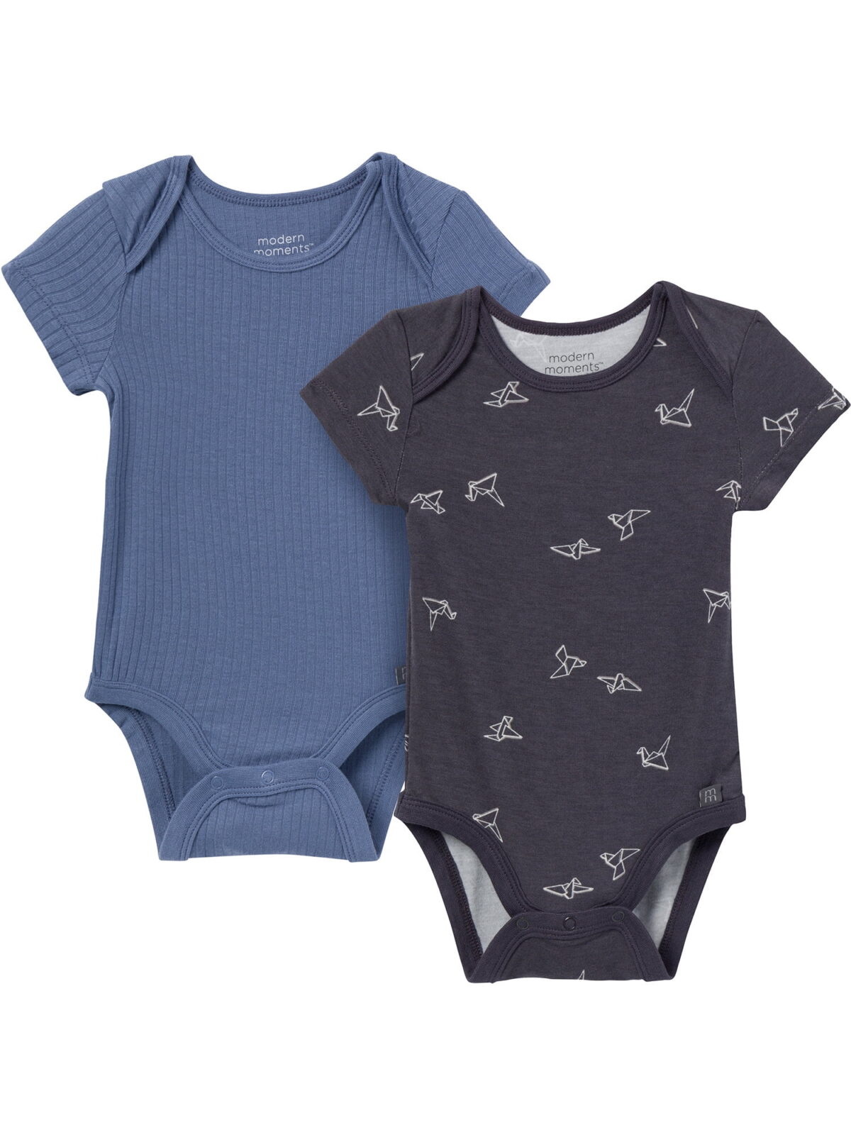 Modern Moments by Gerber Baby Boys or Girls Super Soft Short Sleeve Bodysuits, 2-Pack, Sizes 0M-12M