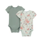 Modern Moments by Gerber Baby Boys or Girls Super Soft Short Sleeve Bodysuits, 2-Pack, Sizes 0M-12M