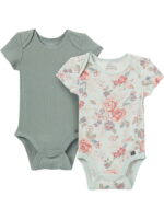 Modern Moments by Gerber Baby Boys or Girls Super Soft Short Sleeve Bodysuits, 2-Pack, Sizes 0M-12M