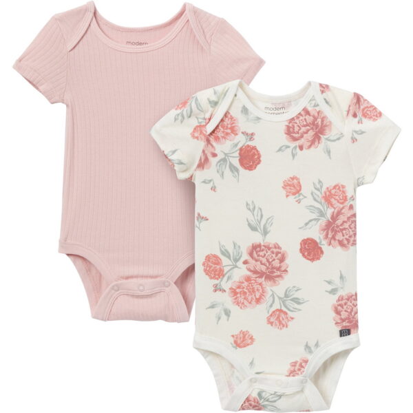 Modern Moments by Gerber Baby Boys or Girls Super Soft Short Sleeve Bodysuits, 2-Pack, Sizes 0M-12M
