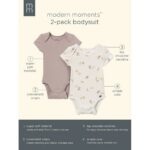 Modern Moments by Gerber Baby Boys or Girls Super Soft Short Sleeve Bodysuits, 2-Pack, Sizes 0M-12M