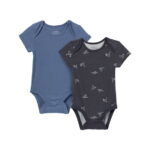 Modern Moments by Gerber Baby Boys or Girls Super Soft Short Sleeve Bodysuits, 2-Pack, Sizes 0M-12M