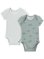 Modern Moments by Gerber Baby Boys or Girls Super Soft Short Sleeve Bodysuits, 2-Pack, Sizes 0M-12M