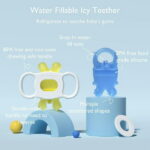 Momcozy Water Baby Teether, Silicone Cold Teether Toys for 0-12 Months, 2 Pcs, Pink and Green
