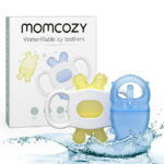 Momcozy Water Baby Teether, Silicone Cold Teether Toys for 0-12 Months, 2 Pcs, Pink and Green