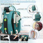 Morfone Baby Diaper Bag Backpack, Multifunction Waterproof Baby Bag with USB Charging Port, Stroller Straps & Pacifier Case Unisex, Green