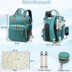Morfone Baby Diaper Bag Backpack, Multifunction Waterproof Baby Bag with USB Charging Port, Stroller Straps & Pacifier Case Unisex, Green