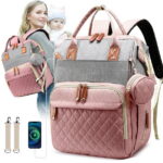 Morfone Baby Diaper Bag Backpack, Multifunction Waterproof Baby Bag with USB Charging Port, Stroller Straps & Pacifier Case Unisex, Green