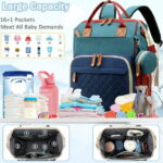 Morfone Baby Diaper Bag Backpack, Multifunction Waterproof Baby Bag with USB Charging Port, Stroller Straps & Pacifier Case Unisex, Colorful