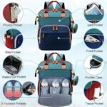 Morfone Baby Diaper Bag Backpack, Multifunction Waterproof Baby Bag with USB Charging Port, Stroller Straps & Pacifier Case Unisex, Colorful